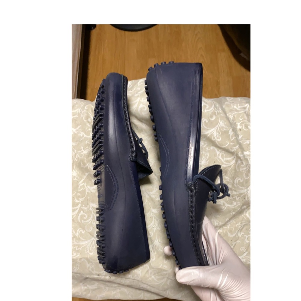 Zara Man Dark Blue Leather Loafers